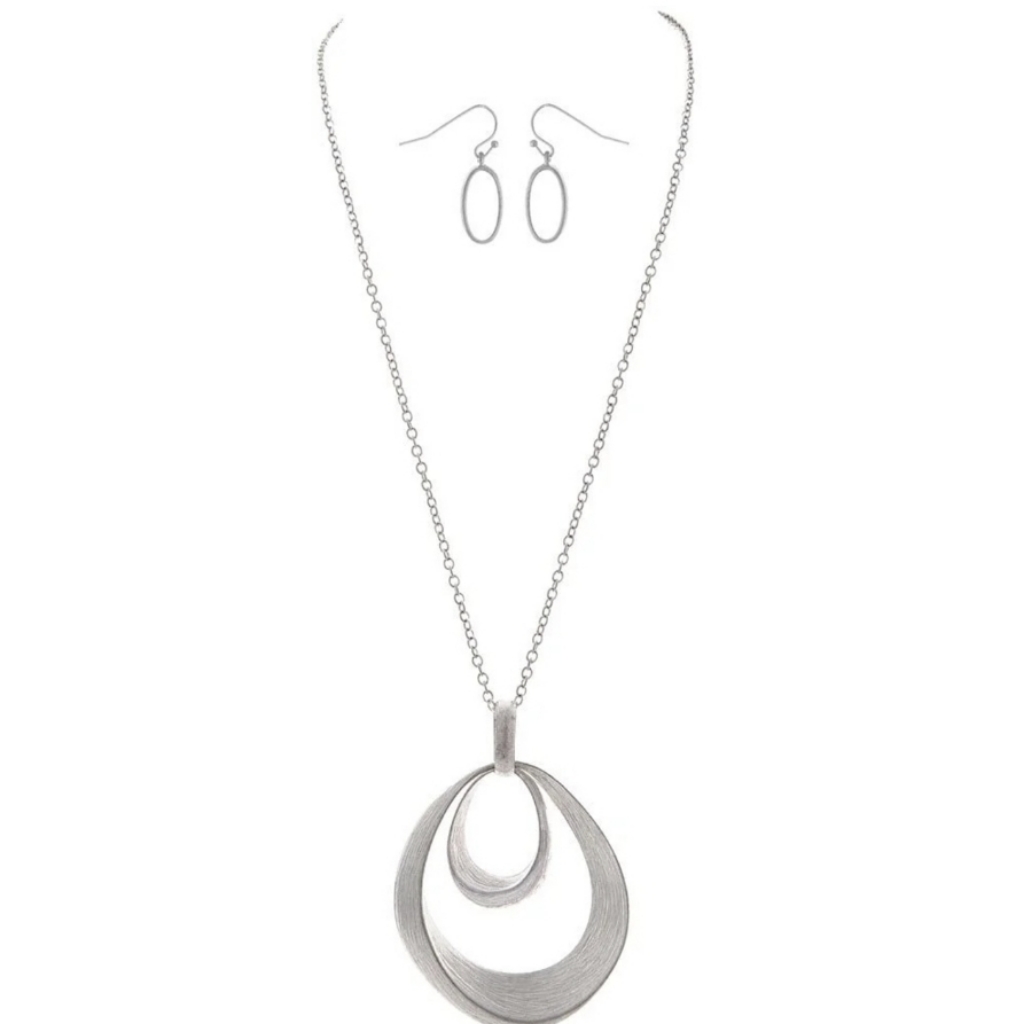 Rain Silver Double Loop Necklace Set